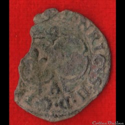 Denier tournois au croissant - 1557 - Paris