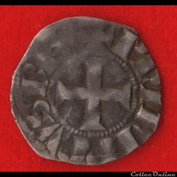 Denier tournois à l'O rond - 1280-1295 -