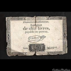 assignat de 10 livres 24 octobre 1792