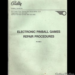 manuel flipper BALLY electronic pinball games repair procedure fo 560-3