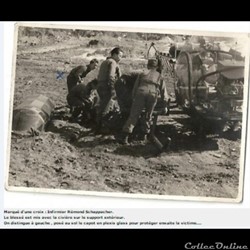 évacuation d'un blessé guerre de  Corée  1952