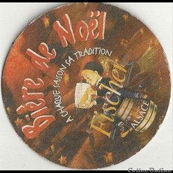 sous bock  de bière de Noël  Fischer