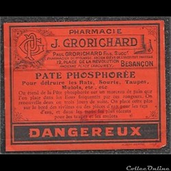 ancienne étiquette de Produit pharmacieutique année 50 BESANCON