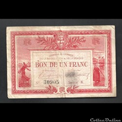 1 franc 1915 chambre de commerce Vendée LA ROCHE SUR YON