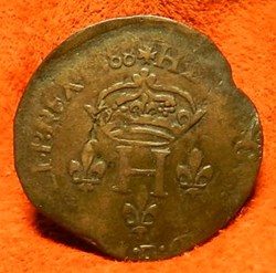 HENRI III Double sol parisis 1588 Lyon •D•