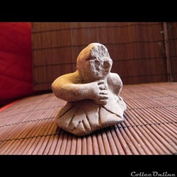 fragment de buste de personnage  , TERRE CUITE