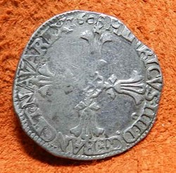 HENRI IV LE GRAND 1/4 d'écu, croix feuillue de face