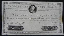 assignat 50 livres 29 septembre 1790 30 avril 1792