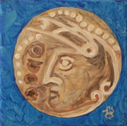 denier Séquanes QDOCI .peinture acrylique sur toile : visage à gauche
