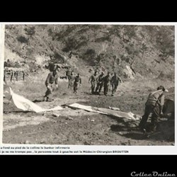 évacuation d'un blessé guerre de  Corée  1952