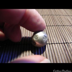 monnaie balle,lingot d'argent 22.81 gr plié en boule Thaïlande  CHO RAMPEUY 1880