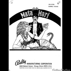 manuel flipper MATA HARI BALLY (original en français)