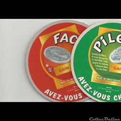 sous bock  de bière  pile ou face