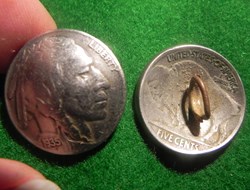 bouton bombé , tête d indien monnaie USA