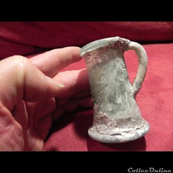petit vase verre blanc irisé