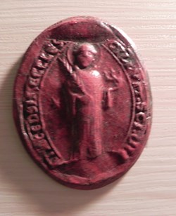 sceau de HUGUES, doyen de l'abbaye de St Vincent 1280