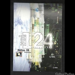 AUTOCOLLANT   ARIANESPACE  KOUROU  VOL N°124 satellite  Hélios IB 1999