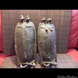 poids à or de chefferie paire de couples d'ancêtres jumeaux DOGON