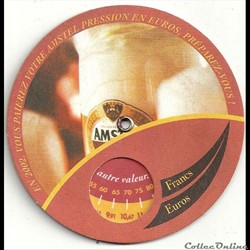 sous bock convertisseur franc euro bière Amstel