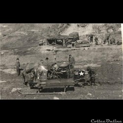 évacuation d'un blessé guerre de  Corée  1952
