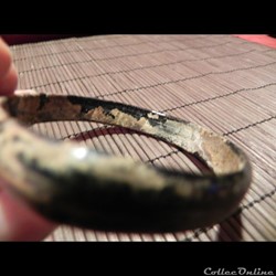bracelet verre vert foncé