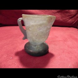 petit vase verre blanc irisé