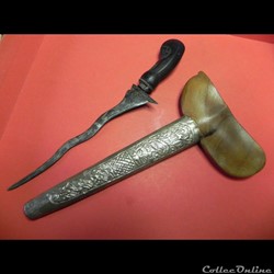 ancien couteau kriss damassé