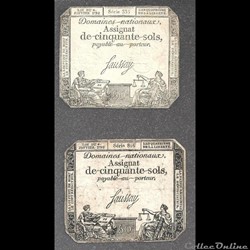 assignat de 50 sols du 4 janvier 1792