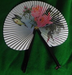 éventail  Japon     oiseau ,  martin pêcheur .