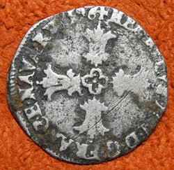 HENRI IV 1596 L 1/8 d'écu, croix feuillue de face