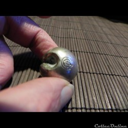 monnaie balle,lingot d'argent de 50.97 gr plié en boule LAOS THAILANDE   ARROW HEAD
