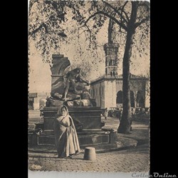 carte postale de  Sétif  Constantine  échappée sur la fontaine et la mosquée