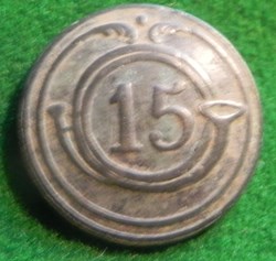 Bouton 15°Régiment de chasseur , troupes (1820-1844) France. 22 mm.