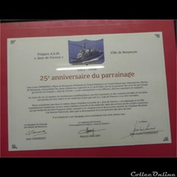 parrainage de la ville de Besançon à la frégate (25 éme anniversaire)