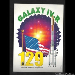 AUTOCOLLANT   ARIANESPACE  KOUROU  VOL N°129  GALAXY  IV-R