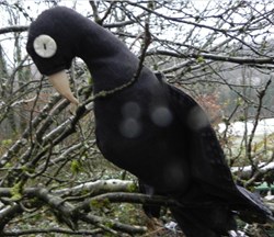 Sculpture zoomorphe d'oiseau en tissu