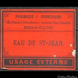 ancienne étiquette de Produit pharmacieutique année 50 BESANCON
