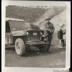 Jacques Marcel Landry et sa jeep (Mort pour la France le 30-05-1952 à Kaepyong, Corée)