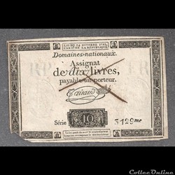 assignat de 10 livres 24 octobre 1792 faux