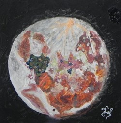 lune du crabe peinture acrylique sur toile : .
