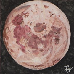 cheval lunaire galopant à droite (vue lunaire peinture acrylique)