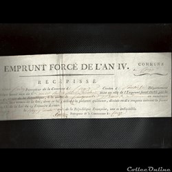 50 francs : emprunt forcé de L'AN IV canton de Pontoise en Seine et Oise