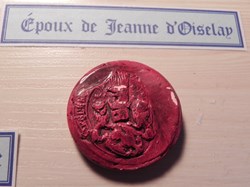 DE VIENNE MONTBY époux de Jeanne d'Oiselay copie sceau
