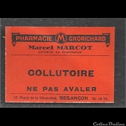 ancienne étiquette de Produit pharmacieutique année 50 BESANCON