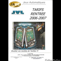 TARIF Revue Professionnelle Des Jeux De Bar Et Salle De Jeux 2006/2007