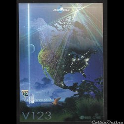 AUTOCOLLANT   ARIANESPACE  KOUROU  VOL N°123 satellite  GE4