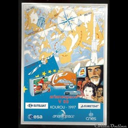 ARIANE  KOUROU  VOL N°99 satellites  EUTEL  SAT & EUMETSAT  AUTOCOLLANT