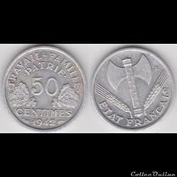 50 centimes 1942 Bazor