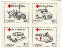 Estampillas Colecta nacional Cruz Roja Mexicana 1985 (75 años de Vida dando Vida)