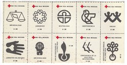 Estampillas Colecta nacional Cruz Roja Mexicana (Principios de la institución)
